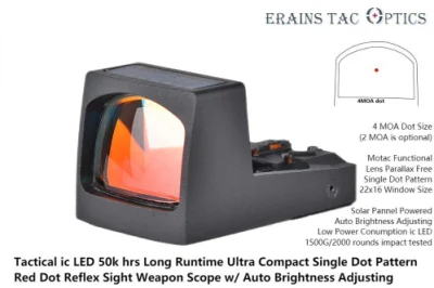 Chasse tactique compacte Tasco 4moa concurrente de plus de 50 000 heures IC LED Motac Open Reflex Panneau solaire Red DOT Weapon Scope Ultimate Hunting Red DOT Sight