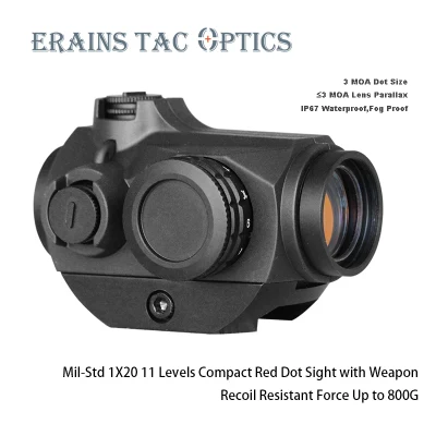 Erains Tac Optics Mil-Std Tactique 1X20 3moa IP67 11 Niveaux Compact Rouge Illumination Arme Rouge DOT Portée Visant DOT Réticule Vue